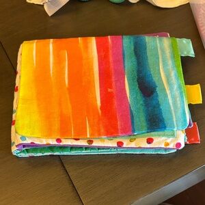 Lovevery Colorful Striped Fabric Busy Book